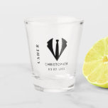 Modern Minimalist Usher Name Wedding Party Gift Shot Glass<br><div class="desc">The shot glass is a simple and modern minimalist style that is a perfect gift for an usher.  You can customize the name and wedding date.</div>