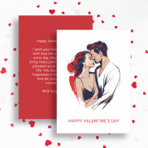 Modern Minimalist Valentine's Day Couple in Love