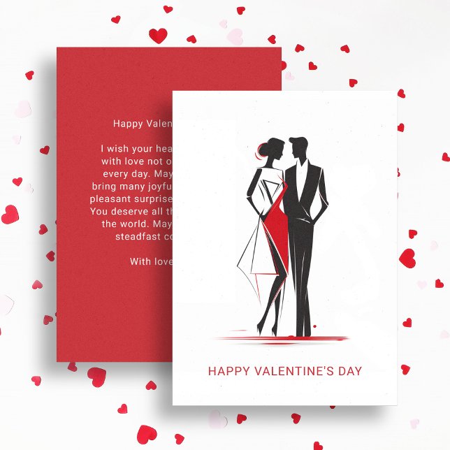 Modern Minimalist Valentine's Day Couple in Love Holiday Card (Creator Uploaded)
