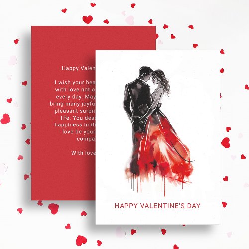Modern Minimalist Valentines Day Couple in Love Holiday Card