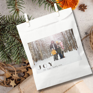 Modern Minimalist Vintage Joy religious Photo Favor Bag