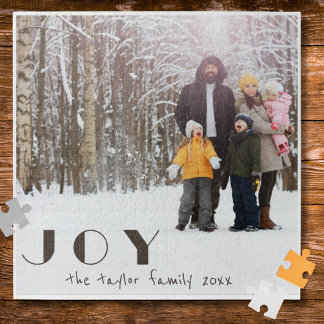 Modern Minimalist Vintage Joy religious Photo Jigsaw Puzzle
