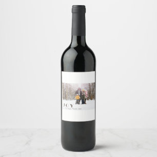 Modern Minimalist Vintage Joy religious Photo Wine Label