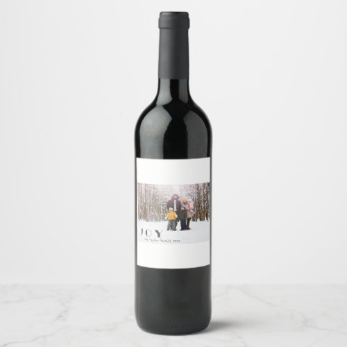 Modern Minimalist Vintage Joy religious Photo Wine Label