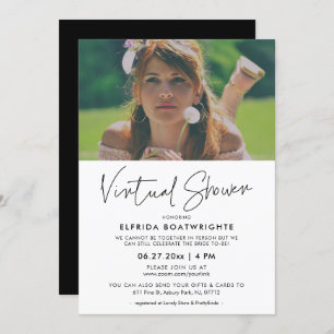 Modern minimalist Virtual shower photo Invitation