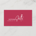 Modern Minimalist Viva Magenta Stylish Script Business Card | Zazzle