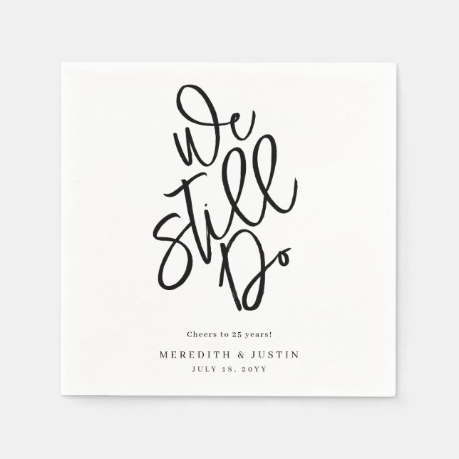 Modern Minimalist Vow Renewal Party Napkins (Front)