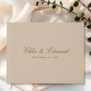 Modern Minimalist Warm Beige Wedding Guest Book