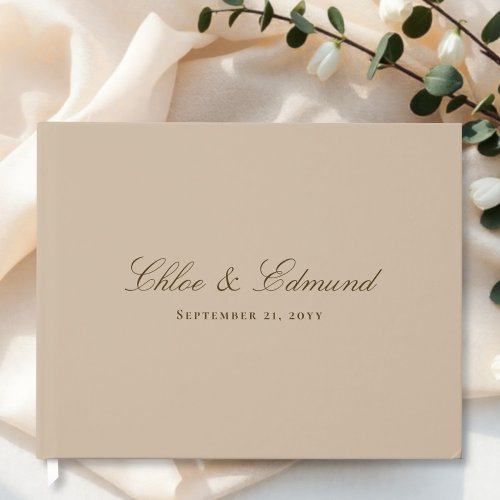 Modern Minimalist Warm Beige Wedding Guest Book