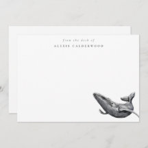 Modern Minimalist Watercolor Whale Personalized