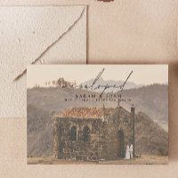 Modern Minimalist We Eloped Script Photo Wedding