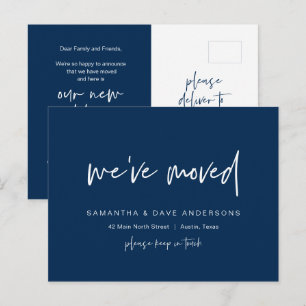 Modern minimalist, we have moved, Announcement Postcard