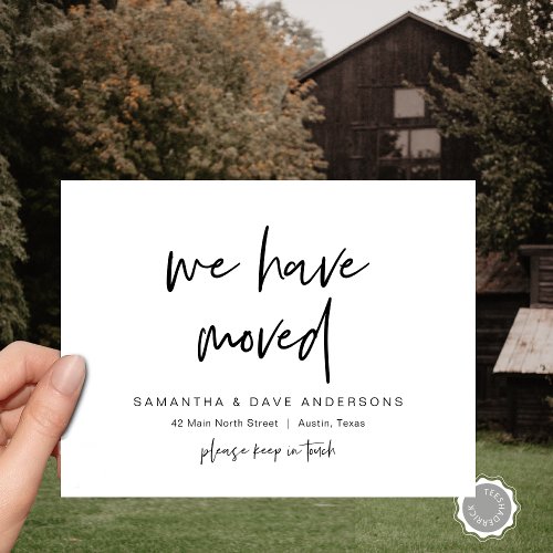 Modern minimalist We have moved Announcement Postcard