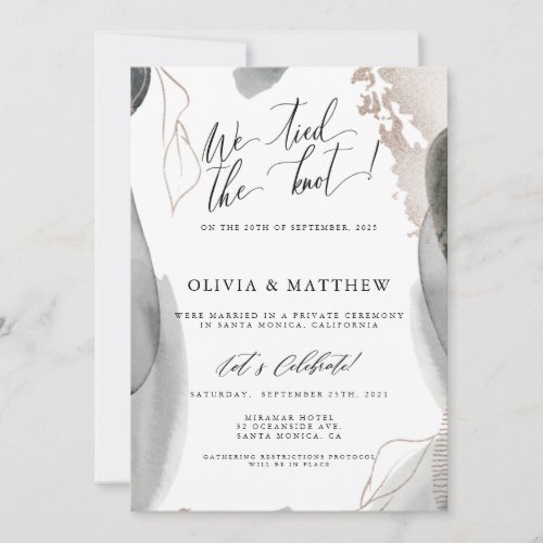 Modern Minimalist We Tied The Knot Photo Wedding Announcement