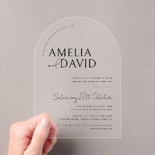 Modern Minimalist Wedding Acrylic Invitations