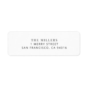 Modern Minimalist Wedding Address Label