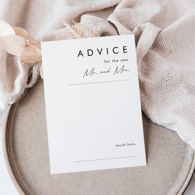 Modern Minimalist Wedding Advice Card (Creator Uploaded)