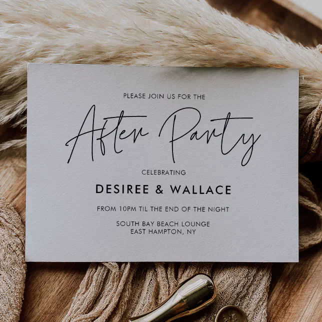 Modern minimalist wedding after party invitation | Zazzle