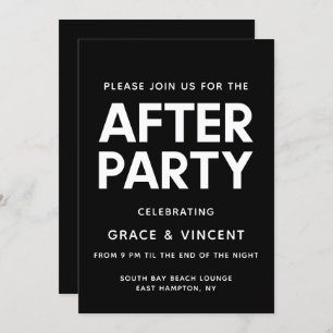 Modern minimalist wedding after party invitation