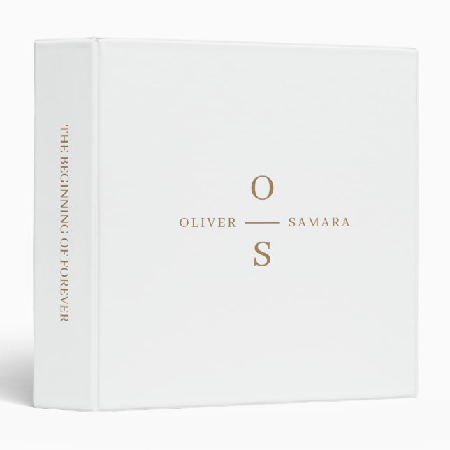 Modern Minimalist | Wedding Album 3 Ring Binder (Front/Spine)