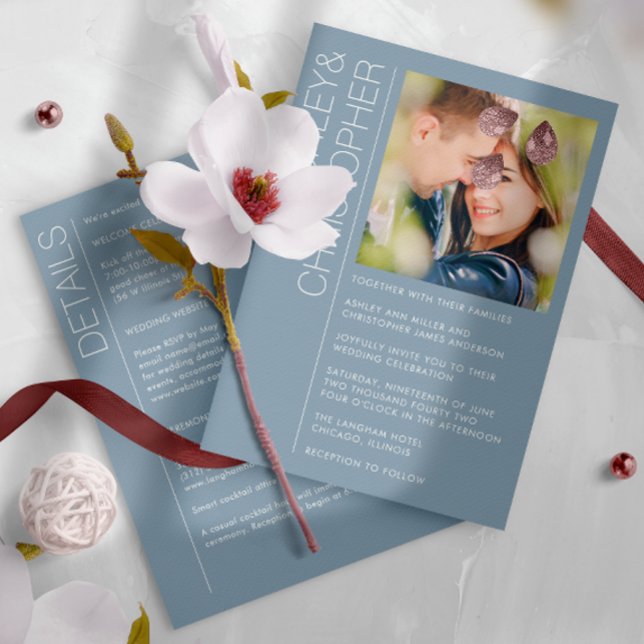 Modern Minimalist Wedding All-in-One Photo Invitation (Creator Uploaded)