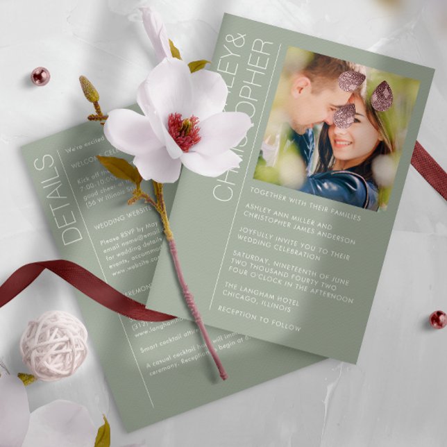 Modern Minimalist Wedding All-in-One Photo Invitation (Creator Uploaded)