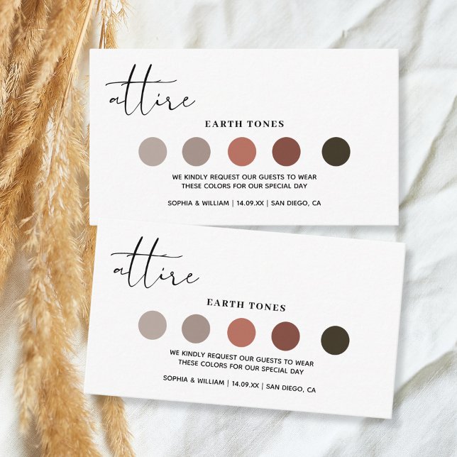 Modern Minimalist Wedding Attire Dress Code Cards (Creator Uploaded)