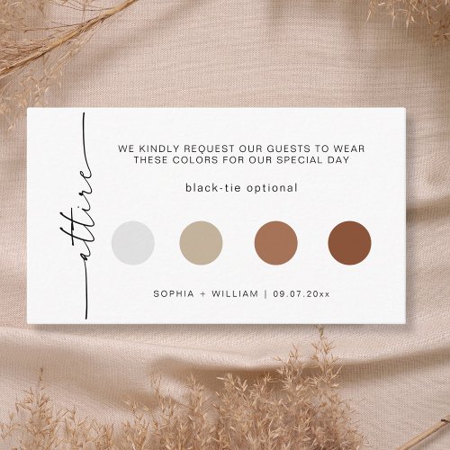 Modern Minimalist Wedding Attire Dress Code Insert