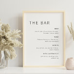 Modern Minimalist Wedding Bar Menu Sign<br><div class="desc">Custom-designed bar menu sign featuring black and white modern minimalist design.</div>