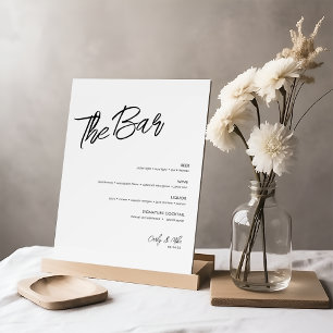 Modern Minimalist Wedding Bar Menu Sign