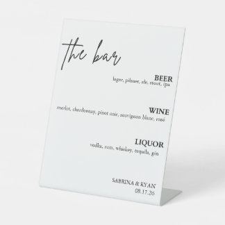 Modern Minimalist Wedding Bar Sign – Elegant