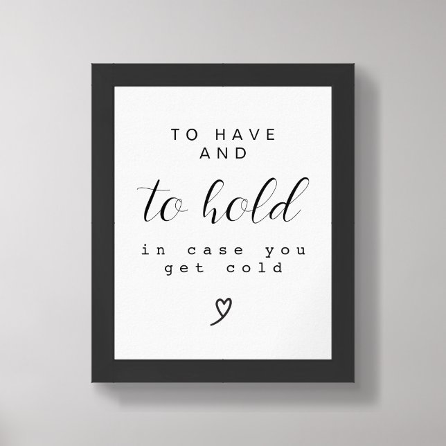 Modern Minimalist Wedding Blanket Sign Template    (Framed Front)