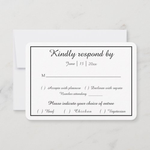 Modern Minimalist Wedding Border Response Card