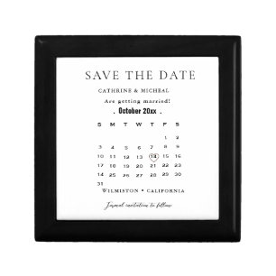 Modern Minimalist Wedding Calendar save the date Gift Box