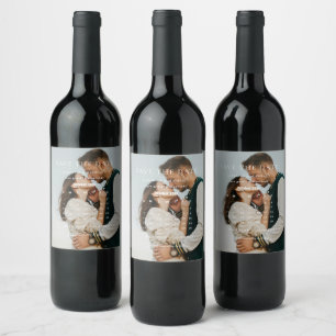 Modern Minimalist Wedding Calendar save the date Wine Label