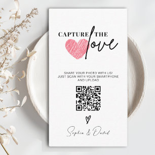 Modern Minimalist Wedding Capture The Love QR Code Enclosure Card