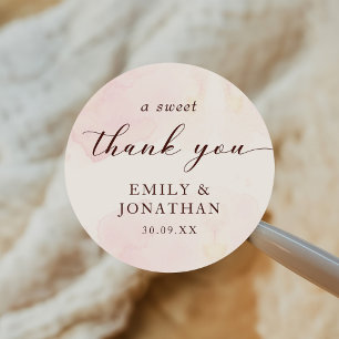 Modern Minimalist Wedding Classic Round Sticker