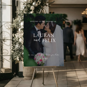 Modern Minimalist Wedding Date and Photo Welcome Foam Board