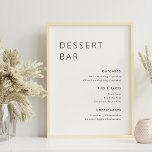 Modern Minimalist Wedding Dessert Bar Menu Sign<br><div class="desc">Custom-designed dessert bar menu sign featuring black and white modern minimalist design.</div>
