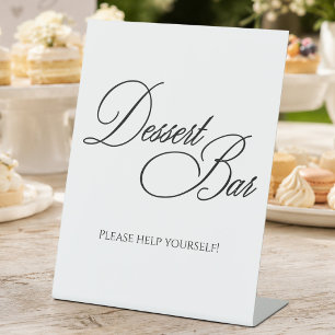 Modern Minimalist Wedding Dessert Bar  Pedestal Sign