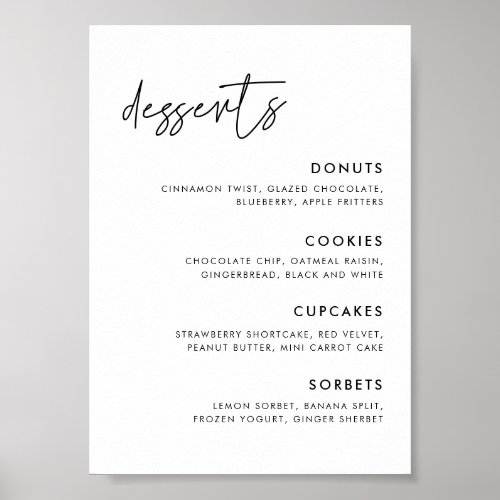 Modern Minimalist Wedding Dessert Bar sign