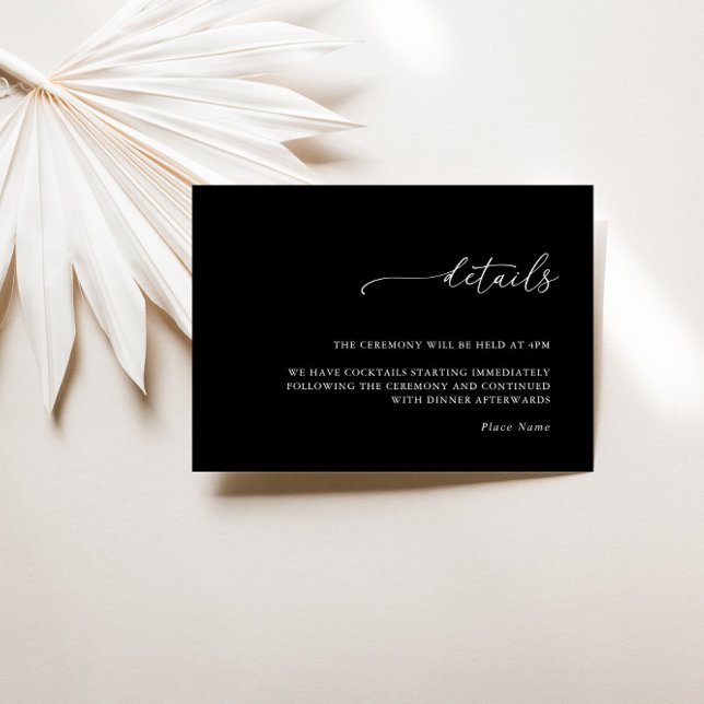 Modern Minimalist Wedding Details Enclosure Card (Modern Minimalist Wedding Details Enclosure Card)