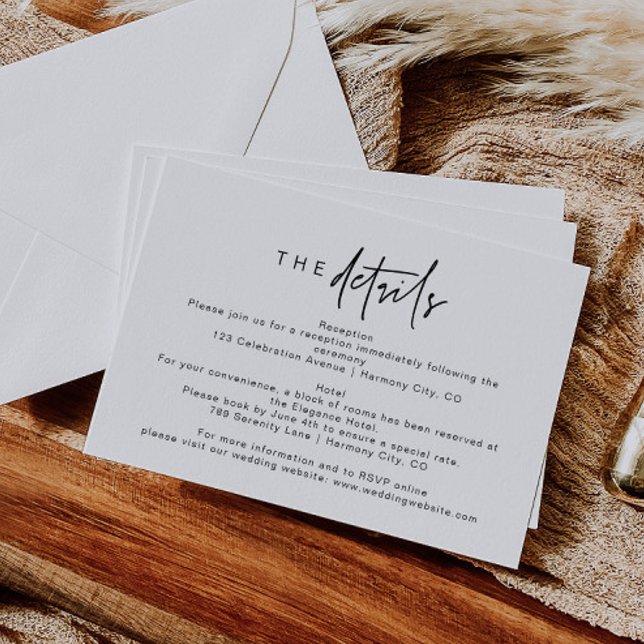 Modern Minimalist Wedding Details Enclosure Card (Creator Uploaded)