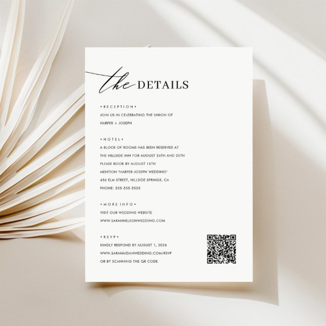  Modern Minimalist Wedding Details Enclosure Card (Creator Uploaded)