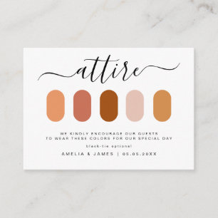 Modern Minimalist Wedding Dress Code Guest Attire Enclosure Card