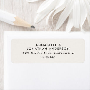 Modern Minimalist Wedding Elegant Black & White Label