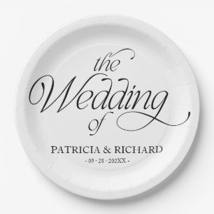 Modern Minimalist Wedding Elegant  Paper Plates