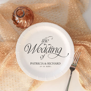 Modern Minimalist Wedding Elegant  Paper Plates