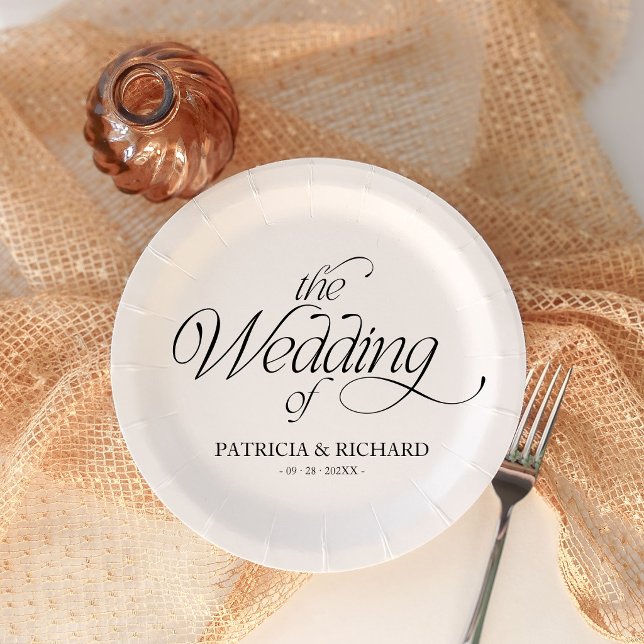 Modern Minimalist Wedding Elegant  Paper Plates (Creator Uploaded)