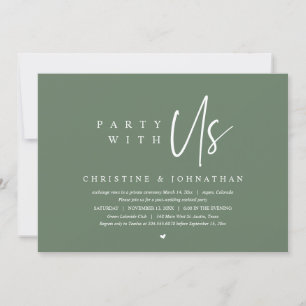Modern Minimalist Wedding Elopement, Party with us Invitation